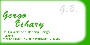 gergo bihary business card